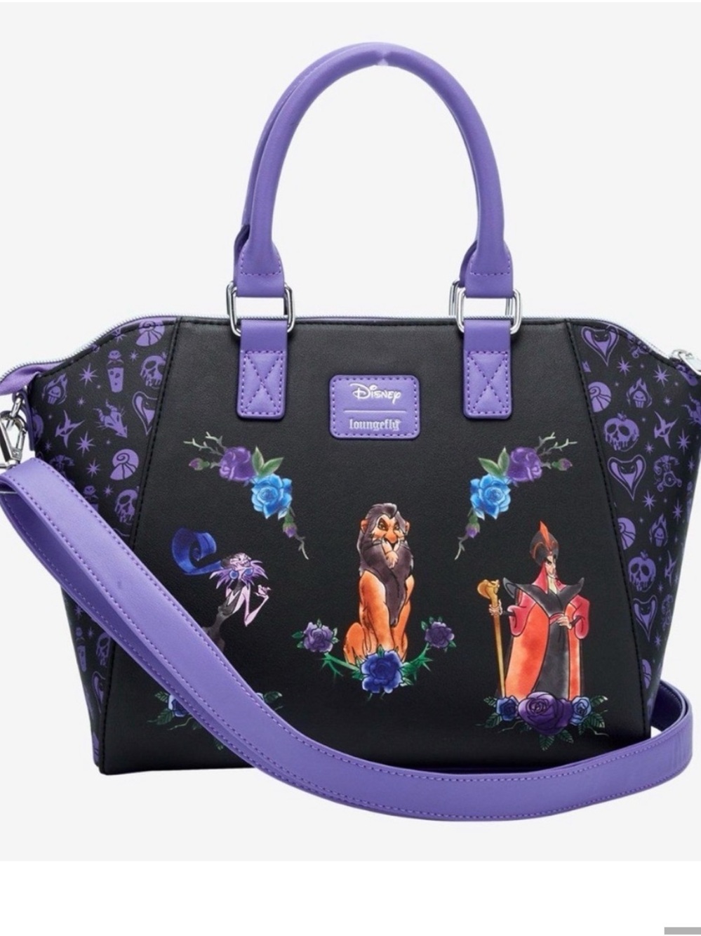 SALE PENDING 
Rare Villain Portraits Loungefly  Satchel Handbag - Purple - Picture 2 of 4
